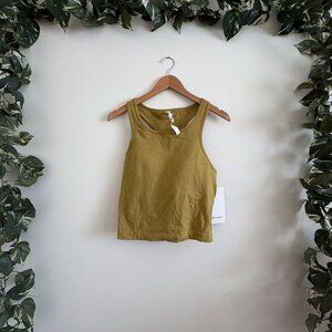 Lululemon Athletic Ebb To Street RB Cropped Tank Top Auric Gold NWT Sz 12
